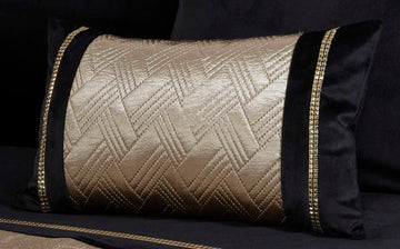 Embellished Boudoir Filled Cushion, Capri Black & Gold