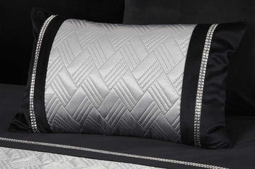 Embellished Boudoir Filled Cushion Capri Black & Silver