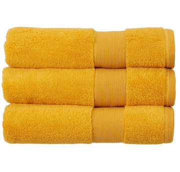 3pcs Christy Towel Set Zero Twist Saffron Yellow