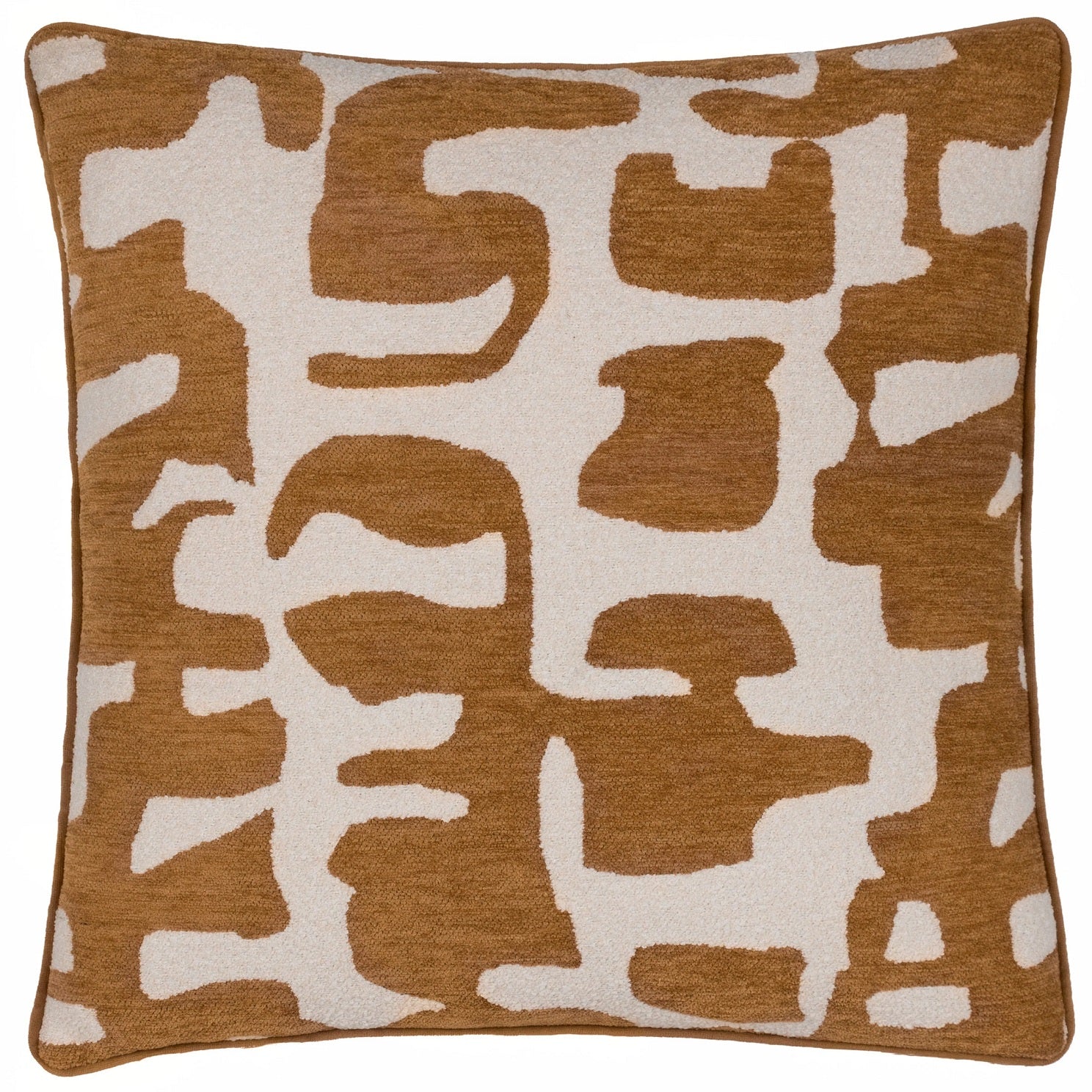 Caval Chenille Jacquard Filled Cushion 50x50cm Bronze