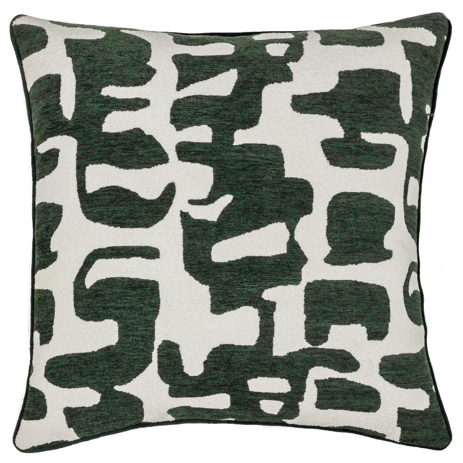 Caval Chenille Jacquard Cushion Cover 50x50cm Green