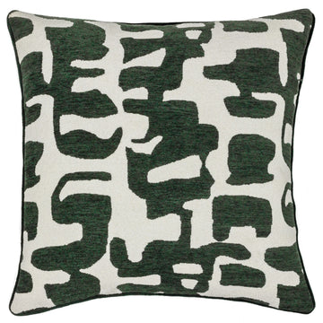 Caval Chenille Jacquard Filled Cushion 50x50cm Green