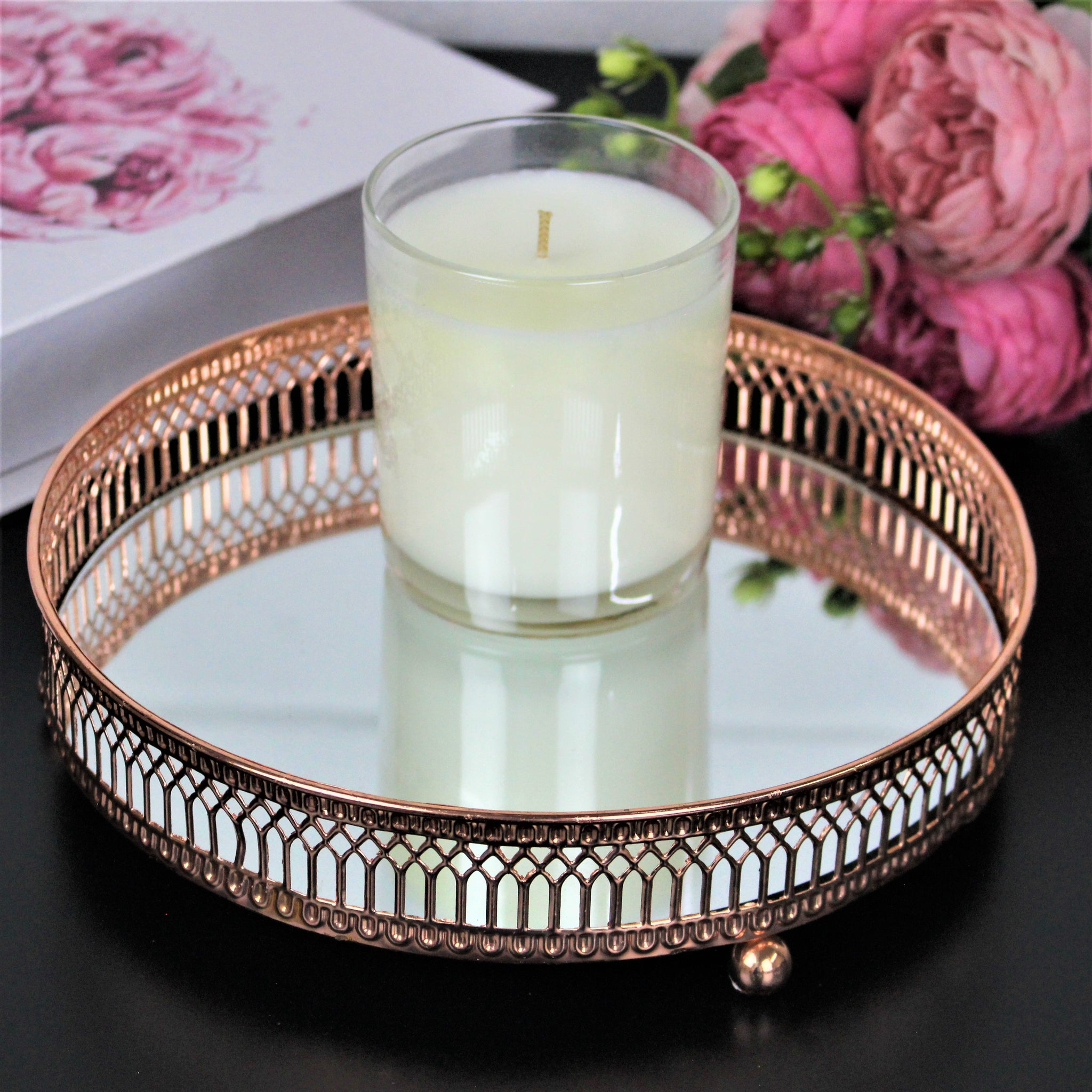 Home Votive Round Tea Light Candle Holder Glass Plate