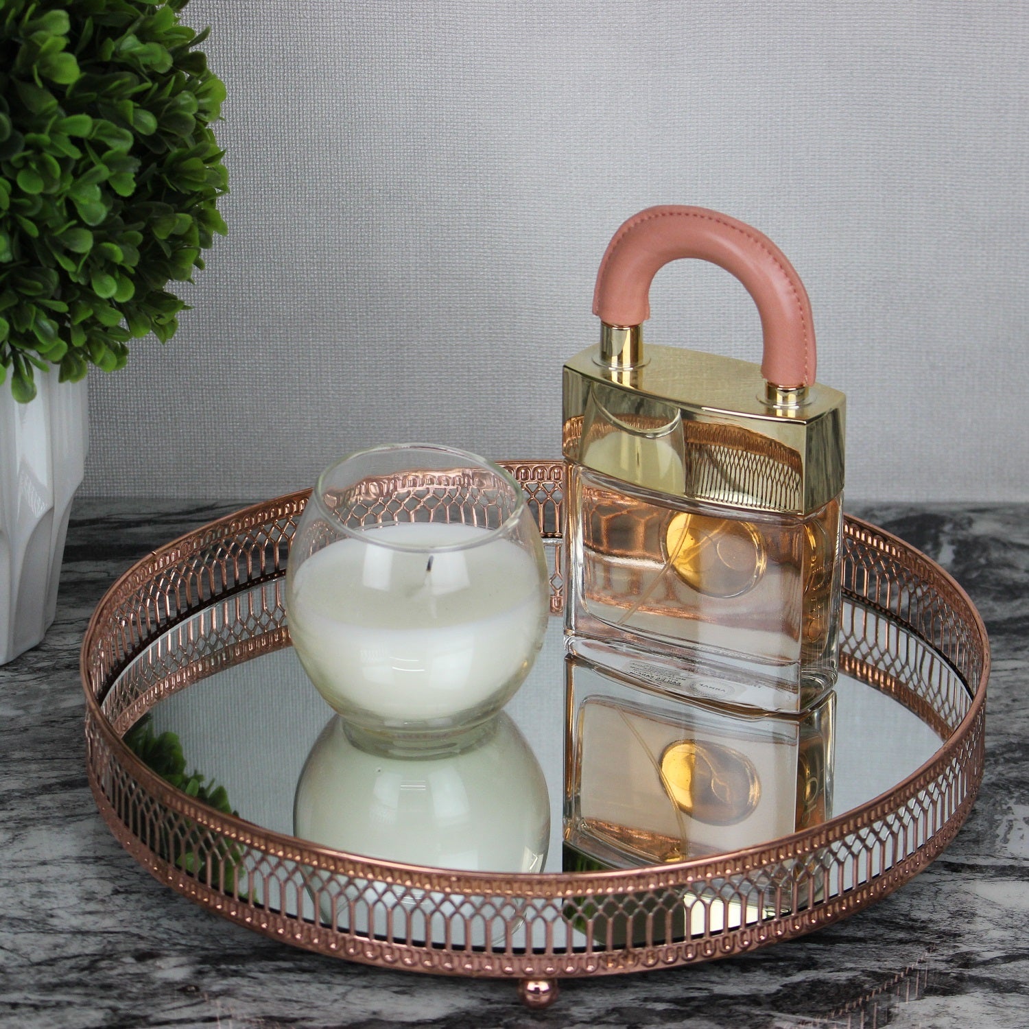 Home Votive Tea Light Candle Holder Mirrored Glass Plate