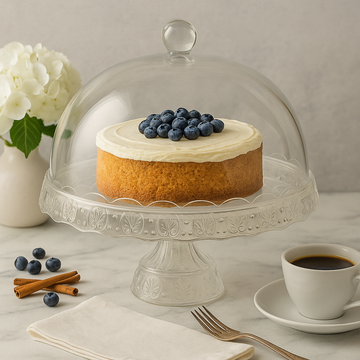 Cake Stand With Dome Cover 1 Tier Display