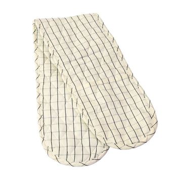 Checked Double Oven Gloves 100% Cotton, Black & White