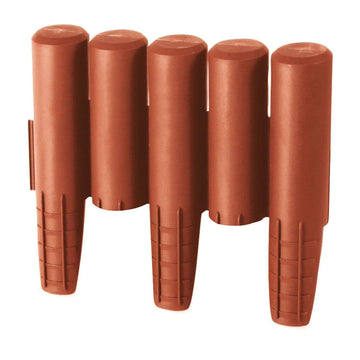 8 Pack Wooden Effect Plastic Cylindrical Palisade