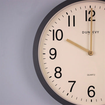 12 Inch Round Grey Quartz Wall Analogue Indoor Clock