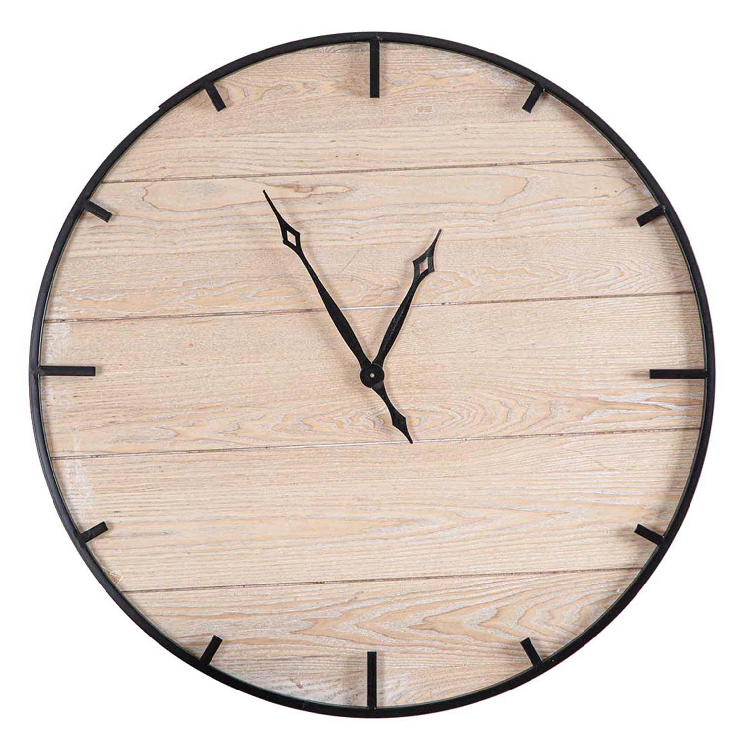 100cm Black Wood Round Wall Clock