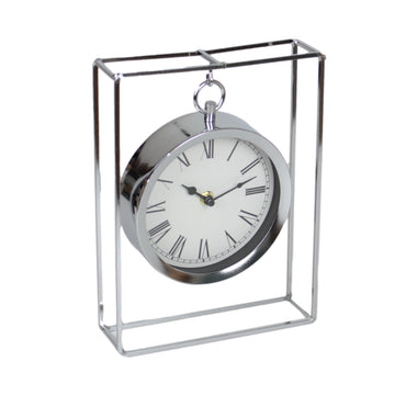 25cm Silver Hanging Mantel Table Clock Modern Home Décor