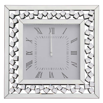 50cm Diamond Mirror Square Wall Clock