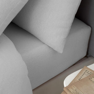 Catherine Lansfield Flannelette Brushed Cotton Sheet Set, Double, Grey