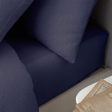 Catherine Lansfield Flannelette Brushed Cotton Sheet Set, King, Navy