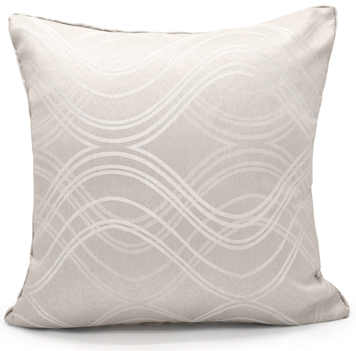 Jacquard Clarissa Waves Decorative Sofa Scatter Filled Cushion - Beige