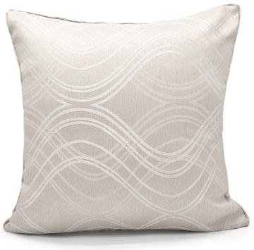 Jacquard Clarissa Waves Decorative Sofa Scatter Filled Cushion - Beige