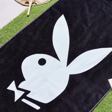 Playboy Classic Bunny Head Beach Towel - Black & White