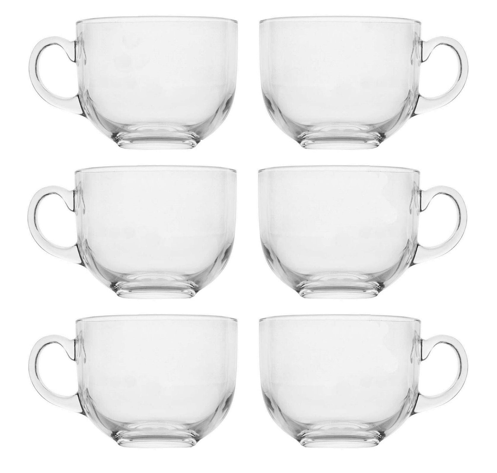 6pcs 15oz Plain Clear Glass Mugs