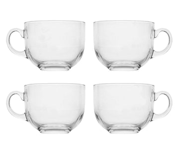 4pcs 15oz Plain Clear Glass Mugs