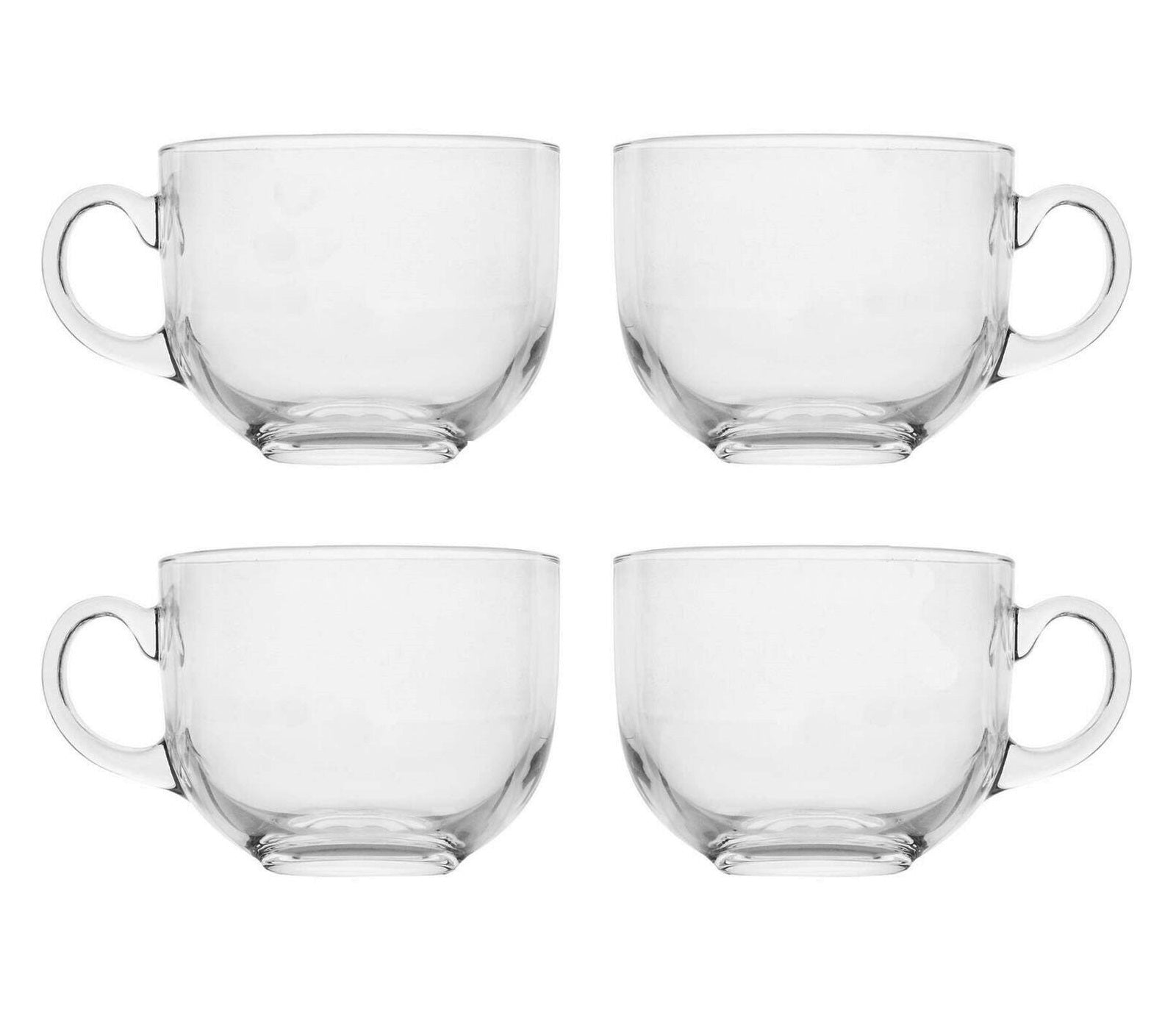 4pcs 15oz Plain Clear Glass Mugs