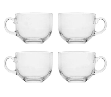 4pcs 15oz Plain Clear Glass Mugs