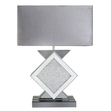 Milano Smoked Mirror Diamond Shape Table Lamp