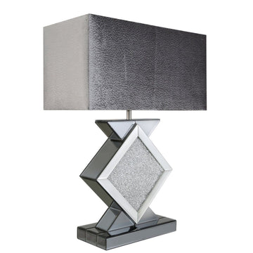 Milano Smoked Mirror Diamond Shape Table Lamp