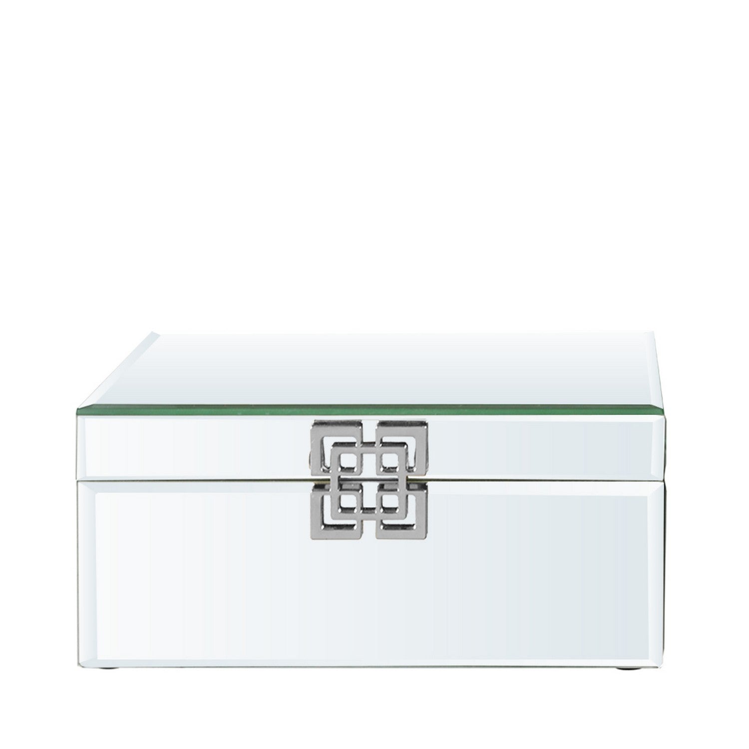 26cm Mirrored Jewellery Box with Chrome Clasp