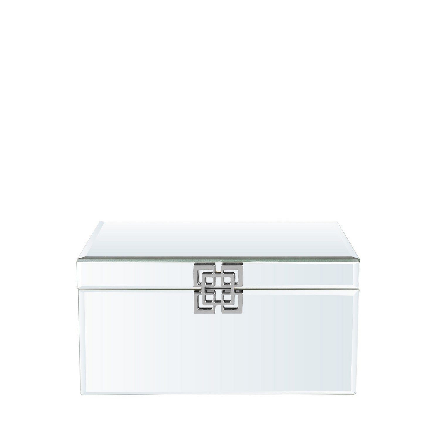 23cm Mirrored Jewellery Box with Chrome Clasp