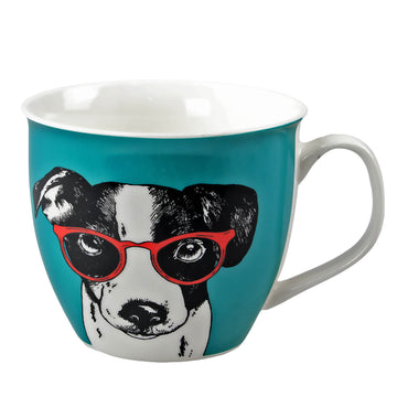 Oxford Dog In Glasses Mug Fine Bone China Cup