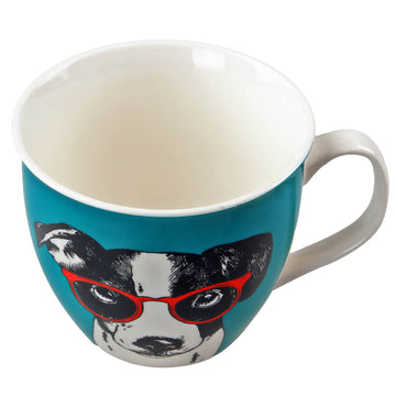 Oxford Dog In Glasses Mug Fine Bone China Cup