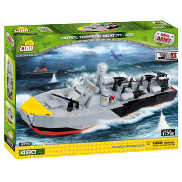 Cobi Kids 480Pcs Blocks Small Army Patrol Torpedo Boat Battleship Model Kit