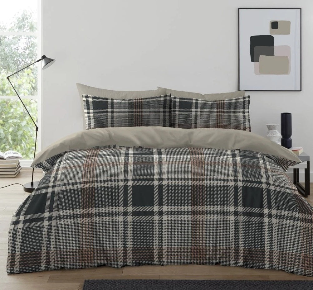 Classic Tartan Plaid Duvet Cover Set, King