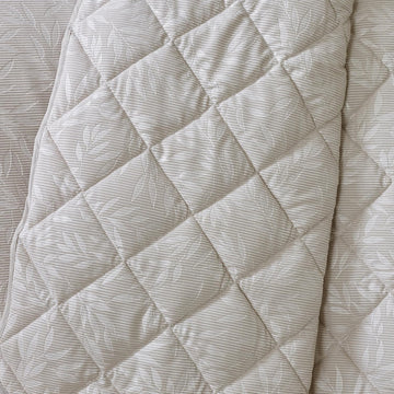 Catherine Lansfield Corded Leaves Quilted Bedspread, 240x260, Champagne