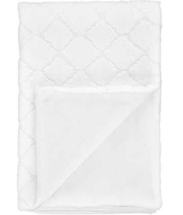 Catherine Lansfield Cosy Diamond Faux Fur Throw 130x170cm, White