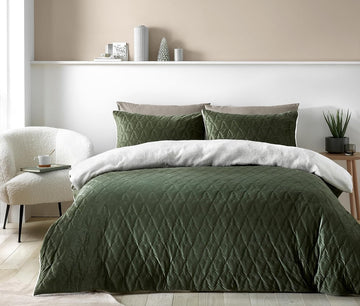 Catherine Lansfield Tree Duvet Cover Set, Double, Green