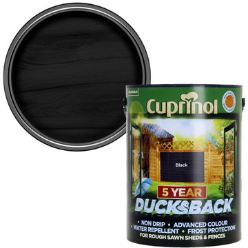 Cuprinol 5 Litre Ducksback Weatherproof Paint - Black