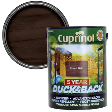 Cuprinol 5 Litre Ducksback Weatherproof Fence Paint - Forest Oak