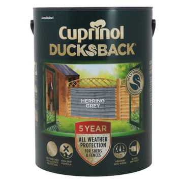 Cuprinol 5L Ducksback Herring Matt Grey Non-Drip Wood Paint