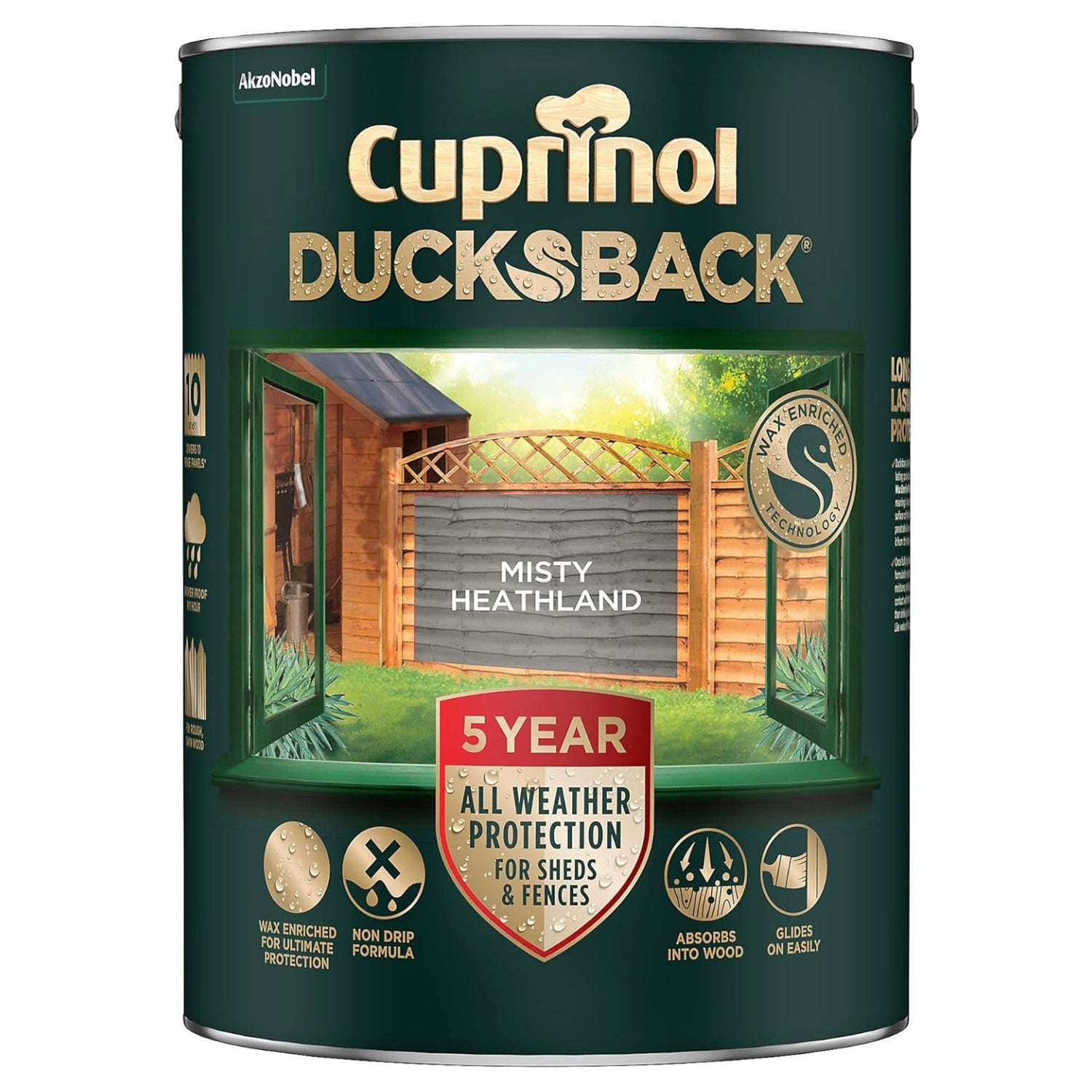 Cuprinol Ducksback 5L Tin Misty Heathland Matt Wood paint