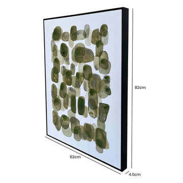 62x82cm Framed Green Abstract Wall Art