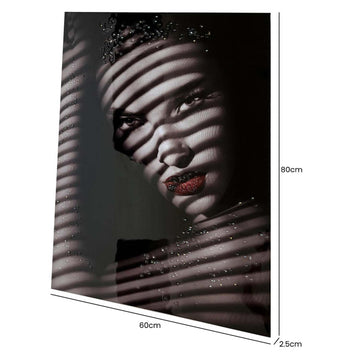 60x80cm Black White Face Framed Wall Art