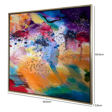 62x62cm Multicolored Framed Square Wall Art