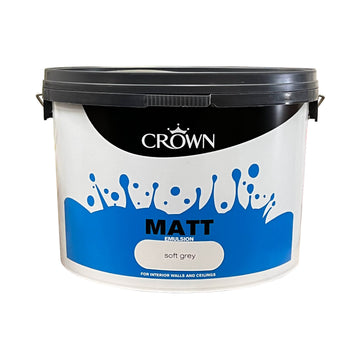 Crown Matt Emulsion Paint - Soft Grey 10L