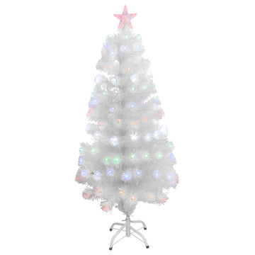 White 2ft Mini Fibre Optic Christmas Tree w/ Multicoloured Lights