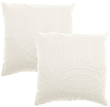Pinsonic Quilted Cushion Cover 43x43cm, White, 2pack