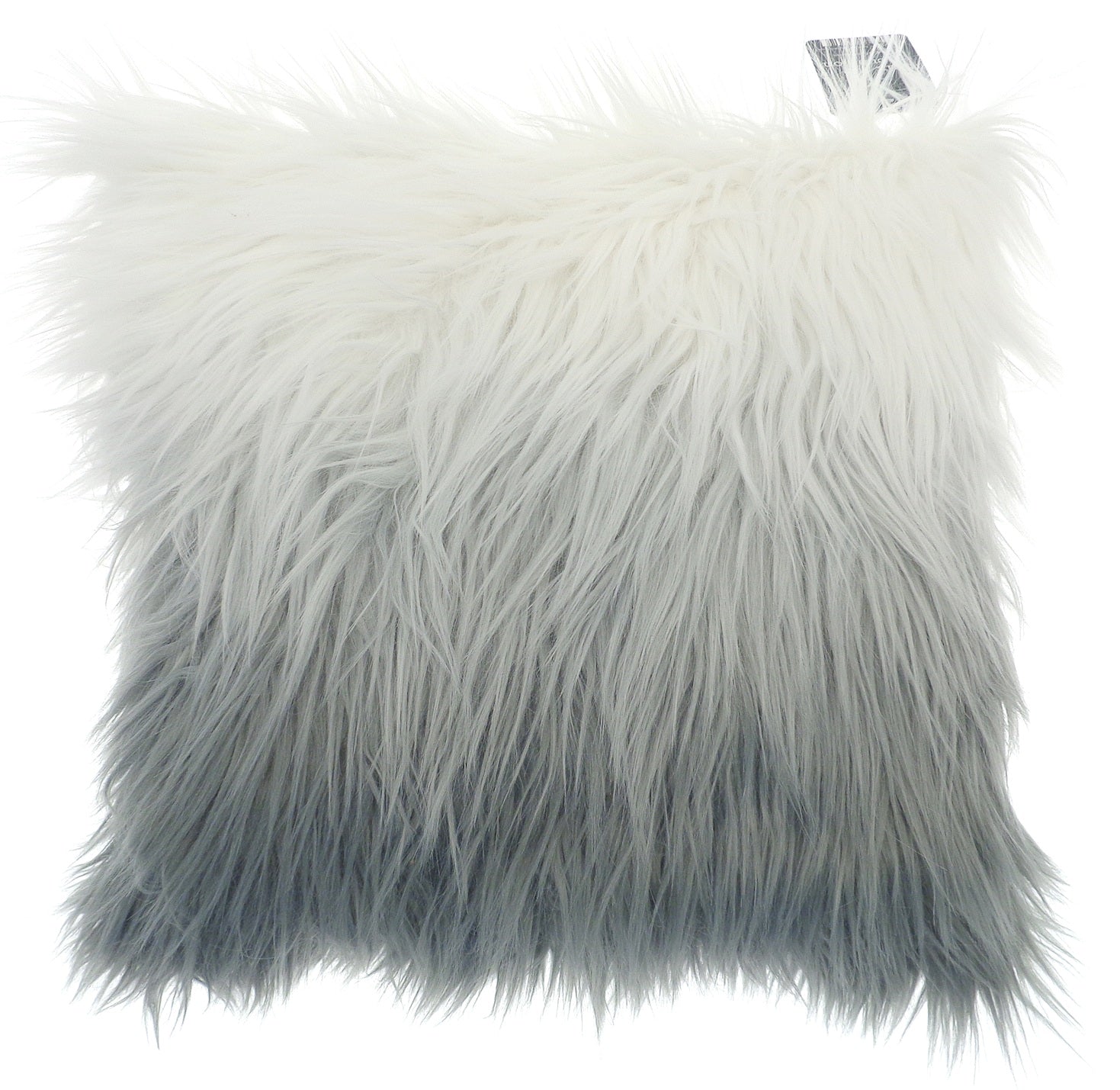 Mongolian Faux Fur Long Pile Filled Cushion 45x45cm Grey
