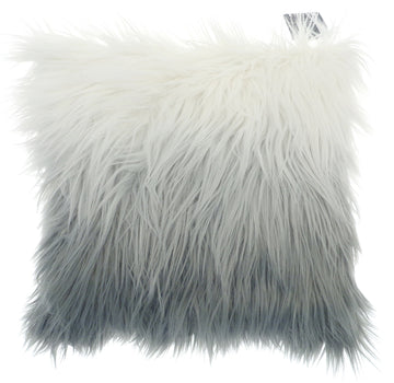 Mongolian Faux Fur Long Pile Filled Cushion 45x45cm Grey
