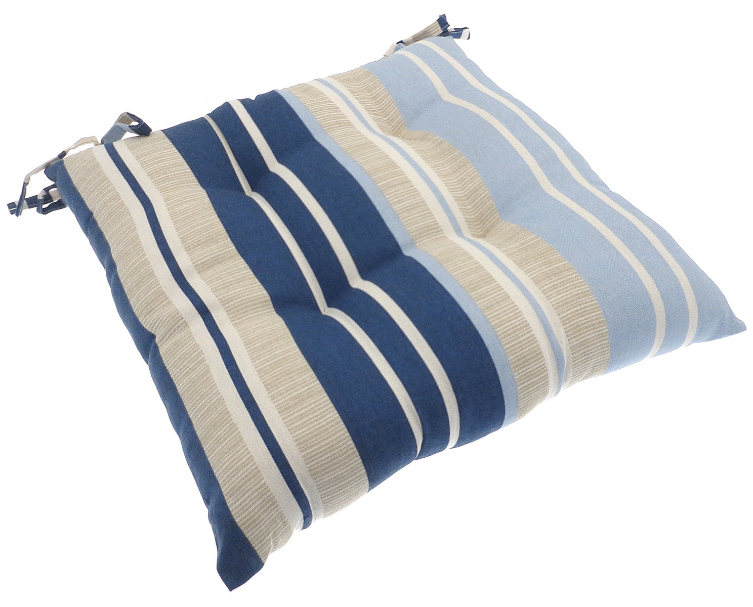Nautical Stripe Waterproof Seat Pad Chair Cushion - Blue