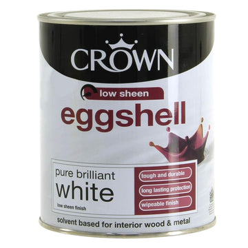 Crown 2.5L Pure Brilliant White Egg Shell Paint