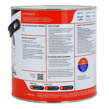 Crown 2.5L Non Drip Gloss Pure Brilliant White Paint
